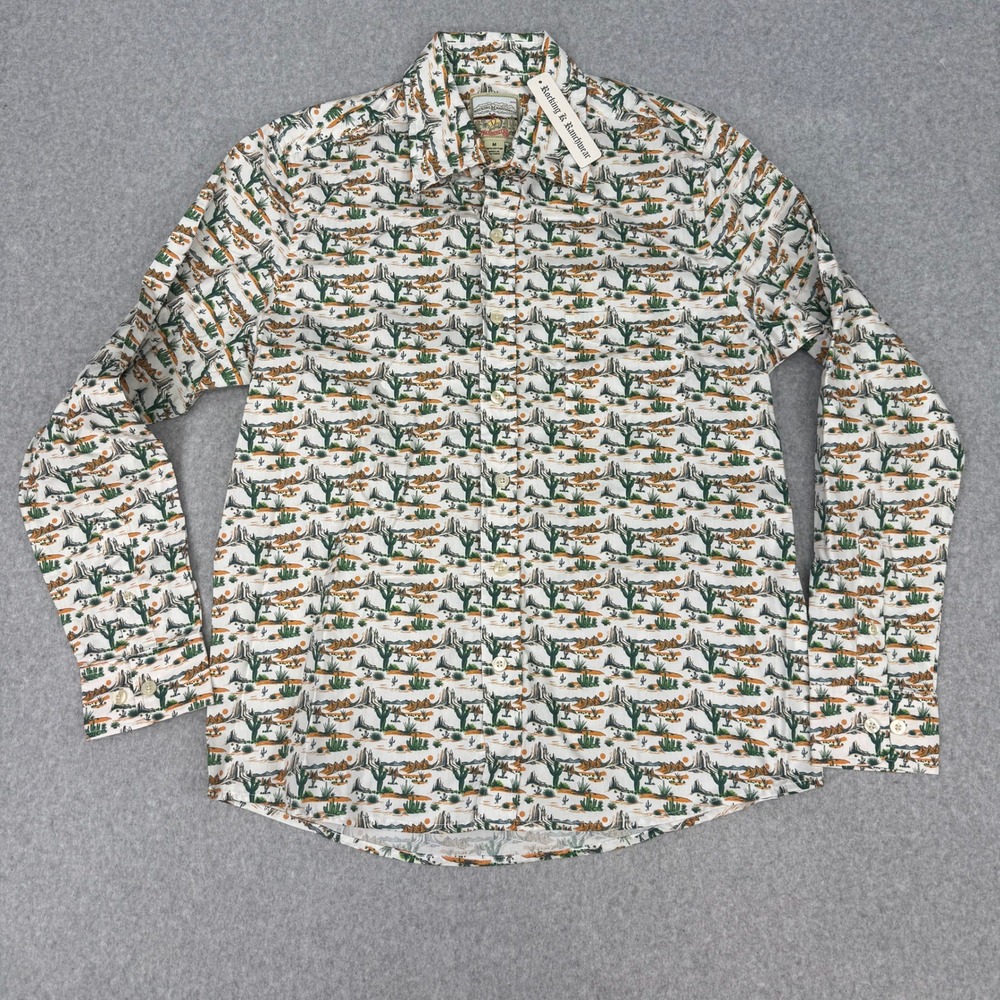 Rocking K Ranchwear Kennington Mens Medium Desert Cactus Print Button Down Shirt